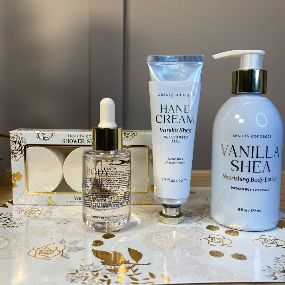 Brand new Beauty Concepts Vanilla Shea Body Care Set